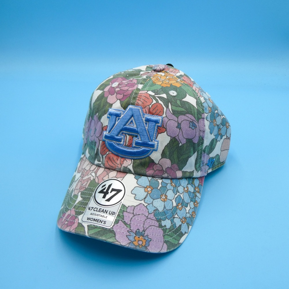 '47 Hat Womens Adjustable Clean Up Auburn Tigers Floral Multi Color Cotton Cap‎